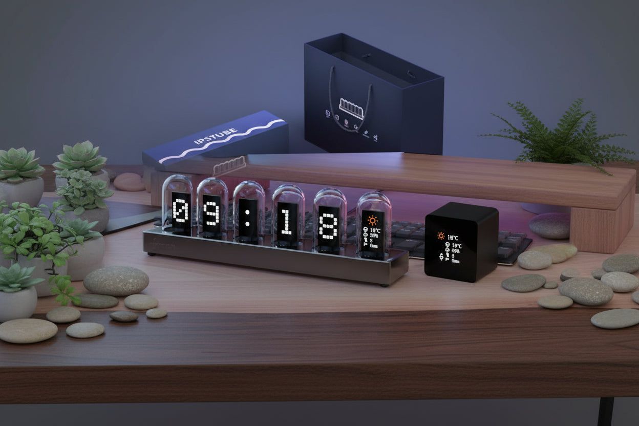 NivaDesk™ ChronoMaster | Aerospace Aluminum IPS Nixie Sculpture