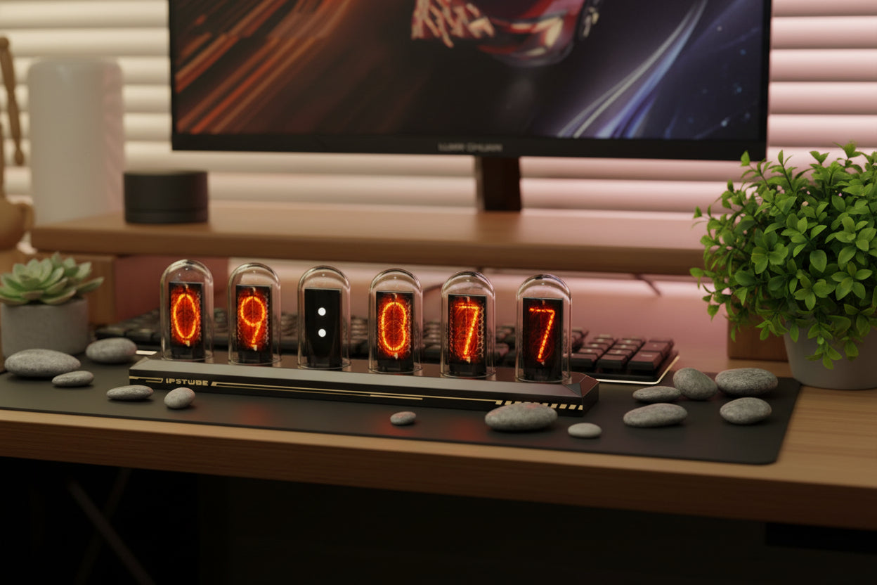 NivaDesk™ ChronoMaster | Aerospace Aluminum IPS Nixie Sculpture