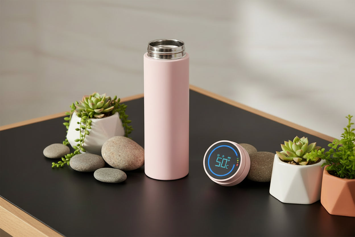 NivaDesk™ PureFlow | UV-C Self-Cleaning Smart Thermos